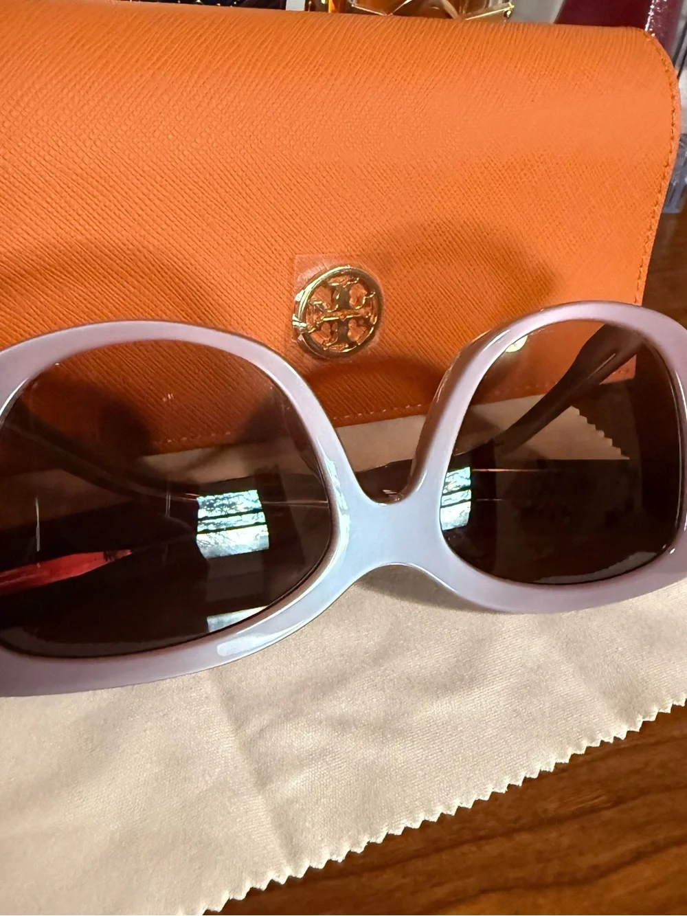 Tory Burch Oversized Sunglasses in Mauve Pink Purplish